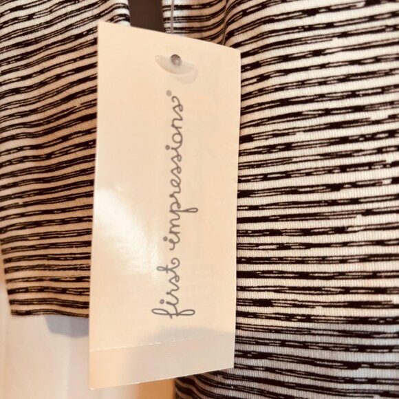 First Impressions Baby Striped XO Footed Romper Black White 6–9 Months - Picture 5 of 5